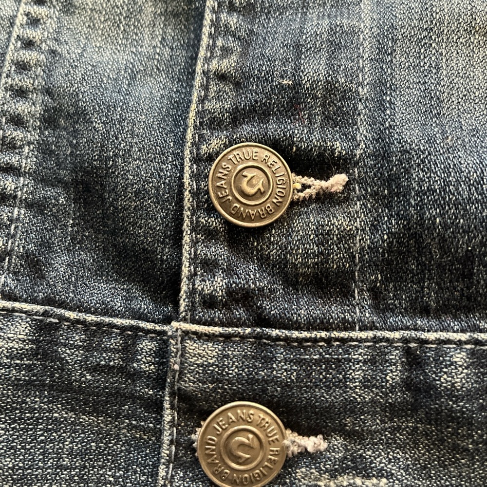 True Religion Distressed Denim Jacket - Picture 4 of 8